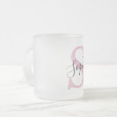 Monogramm mit neuem Personalisierten Namen Pink Mattglastasse (Vorderseite Links)