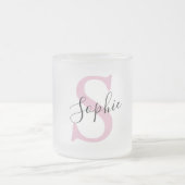 Monogramm mit neuem Personalisierten Namen Pink Mattglastasse (Mittel)