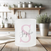 Monogramm mit neuem Personalisierten Namen Pink Mattglastasse