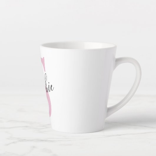 Monogramm mit neuem Personalisierten Namen Pink Milchtasse (Rechts)