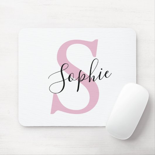 Monogramm mit neuem Personalisierten Namen Pink Mousepad (Mit Mouse)
