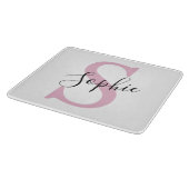 Monogramm mit neuem Personalisierten Namen Pink Schneidebrett (Ecke)