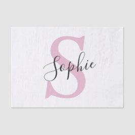 Monogramm mit neuem Personalisierten Namen Pink Seidenpapier