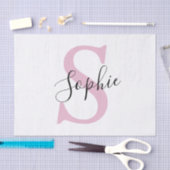 Monogramm mit neuem Personalisierten Namen Pink Seidenpapier (Handwerk)