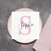 Monogramm mit neuem Personalisierten Namen Pink Serviette