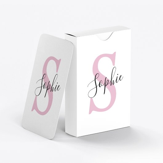 Monogramm mit neuem Personalisierten Namen Pink Spielkarten