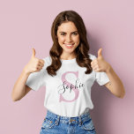 Monogramm mit neuem Personalisierten Namen Pink T-Shirt<br><div class="desc">Monogramm mit neuem Personalisierten Namen Pink</div>