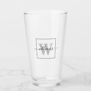 Monogramm mit personalisiertem Familiennamen Glas