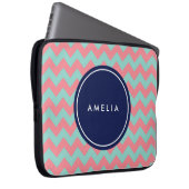 Monogramm mit personalisiertem Namen Light Blue & Laptopschutzhülle (Vorne Rechts)