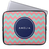 Monogramm mit personalisiertem Namen Light Blue &  Laptopschutzhülle (Vorderseite)
