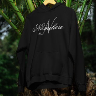 Monogramm mit Personalisiertem Schwarz und Weiß  Hoodie