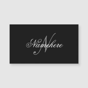 Monogramm mit Personalisiertem Schwarz und Weiß Magnetkarte