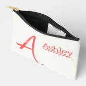 Monogramm mit personalisierter Initiale und Namen  Zubehörtasche (Offen)