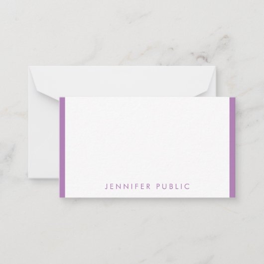 Monogramm mit personalisierter Lavendelfarbe Mitteilungskarte (Vorderseite)