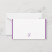 Monogramm mit personalisierter Lavendelfarbe Mitteilungskarte (Rückseite)