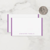 Monogramm mit personalisierter Lavendelfarbe Mitteilungskarte (Vorderseite/Rückseite Beispiel)