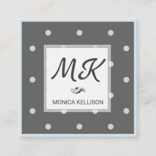 Monogramm mit Polka Dots Quadratische Visitenkarte