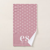 Monogramm mit rosa Sternen Badhandtuch Set (Handtuch)