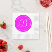 Monogramm mit rosa/weißen Punkten Serviette (Beispiel)