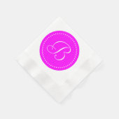 Monogramm mit rosa/weißen Punkten Serviette (Ecke)