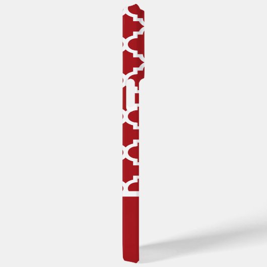 Monogramm mit rotem und grauem geometrischem Muste Case-Mate iPhone Hülle (Rückseite / Rechts)