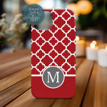 Monogramm mit rotem und grauem geometrischem Muste Case-Mate iPhone Hülle<br><div class="desc">Ein kühnes und farbenfrohes Design mit Monogrammen und grafischen Mustern. Fügen Sie Ihren Initial oder Namen hinzu.</div>