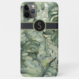 Monogramm mit schönen tropischen Blätter Case-Mate iPhone Hülle