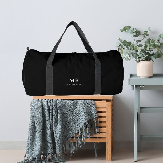 Monogramm mit Schwarz-weißer Bezeichnung Duffle Bag