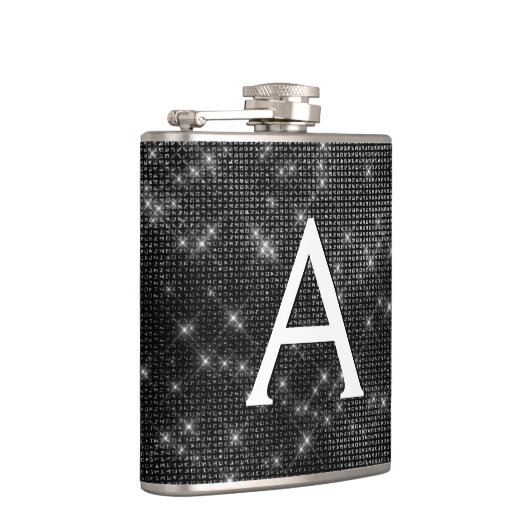 Monogramm mit schwarzem und weißem Sparkle und Anf Flachmann (Rechts)