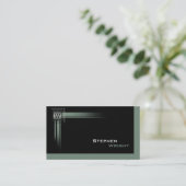 Monogramm mit schwimmender Ecke - Moderne, benutze Visitenkarte (Stehend Vorderseite)