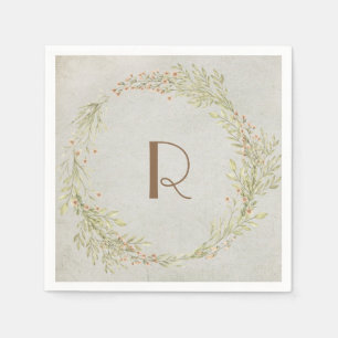 Monogramm mit Sommerkranz Serviette