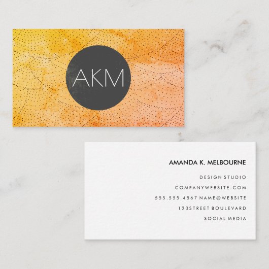 Monogramm mit Stilmuster Visitenkarte (Vorne/Hinten)