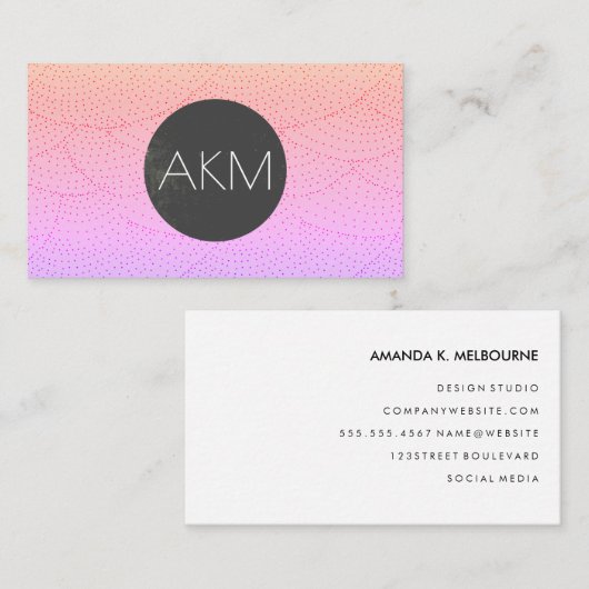 Monogramm mit Stilmuster Visitenkarte (Vorne/Hinten)