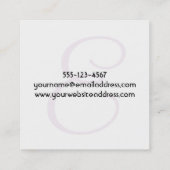 Monogramm mit strukturierter Mandala u. rosa Quadratische Visitenkarte (Rückseite)