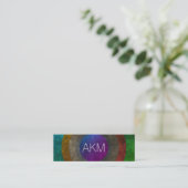 Monogramm mit Texturisierten Farbtechniken Mini Visitenkarte (Stehend Vorderseite)