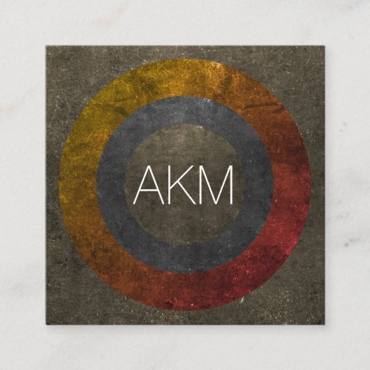 Monogramm mit Texturisierten Farbtechniken Quadratische Visitenkarte (Vorderseite)