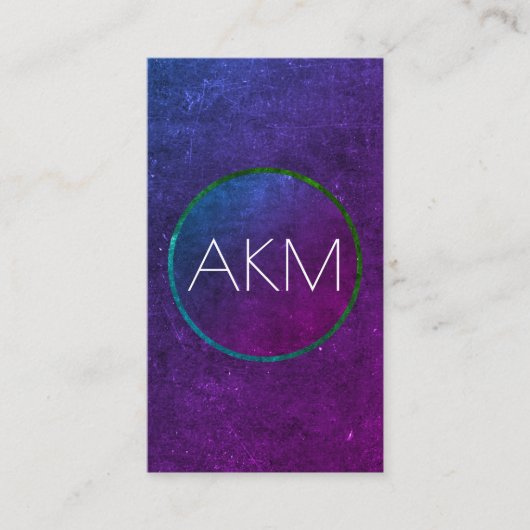 Monogramm mit Texturisierten Farbtechniken Visitenkarte (Vorderseite)