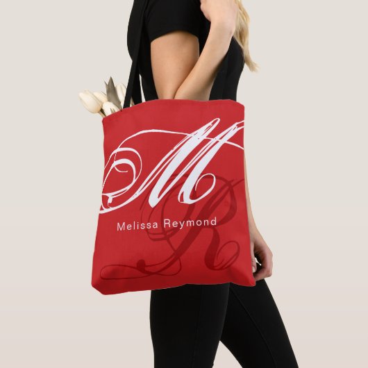 Monogramm mit Volldruck, fiery-Red-Farbe Tasche (Von Nahem)