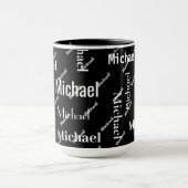 Monogramm mit Vor- und Nachnamen, schwarz und weiß Tasse (Zentrum)