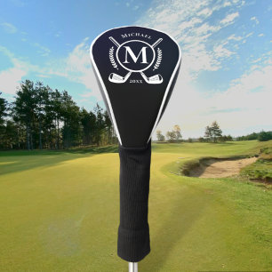 Monogramm mit weißem Namen auf der Kopfabdeckung Golf Headcover