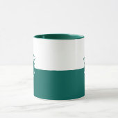 Monogramm mit weißem und Jäger-grünem Trennbildsch Tasse (Zentrum)
