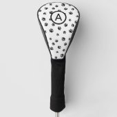 Monogramm mit weißer und schwarzer Paw Golf Headcover (Vorderseite)