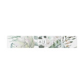 Monogramm mit White Floral Wedding Einladungsbanderole (Flach)
