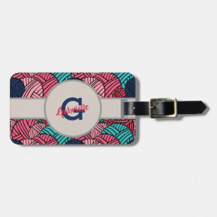 Monogramm mit Wollknäueln - Reise Gepäckanhänger
