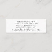 Monogramm mit Zitronenmuster und Blätter Mini Visitenkarte (Rückseite)