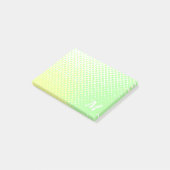 Monogramm mit zwei Farbtönen in grünen und gelben  Post-it Klebezettel (angewinkelt)