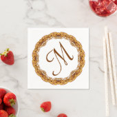 Monogramm mit zwei Tone-Gold-Rahmen Serviette (Beispiel)
