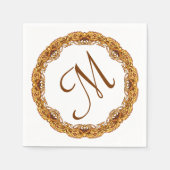 Monogramm mit zwei Tone-Gold-Rahmen Serviette (Vorderseite)