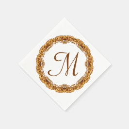 Monogramm mit zwei Tone-Gold-Rahmen Serviette