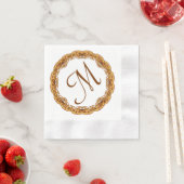 Monogramm mit zwei Tone-Gold-Rahmen Serviette (Beispiel)